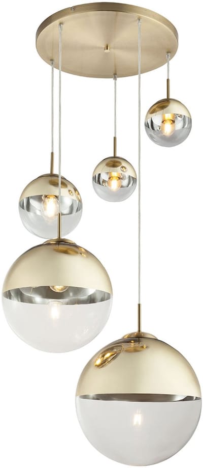Globo - hanglamp - Varus - goud - glas - Ø 65cm - E27 - 15855-5