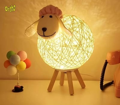 Ortho® - Nachtlamp Schaap Klein - Tafellamp - Nachtlampje - Dimbaar - Kinderkamer - Handgeweven - Klein