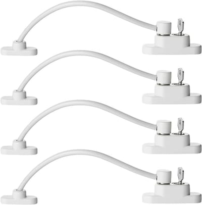 Set van 4 raamstoppels voor UPVC ramen, hoogwaardig raamslot, professionele kinderveiligheid met schroeven, sleutels, duurzame raamvergrendelingen voor veiligheid