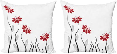 ABAKUHAUS Dekokussenhoes – 2x40x40 cm – Dubbelzijdig digitaal bedrukt – Rood en Zwart
