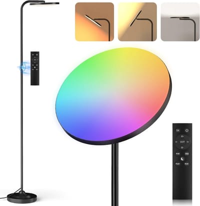 Dimbare LED Vloerlamp met Afstandsbediening - RGB Kleuren en Instelbare Witbalans (3000K-6000K)