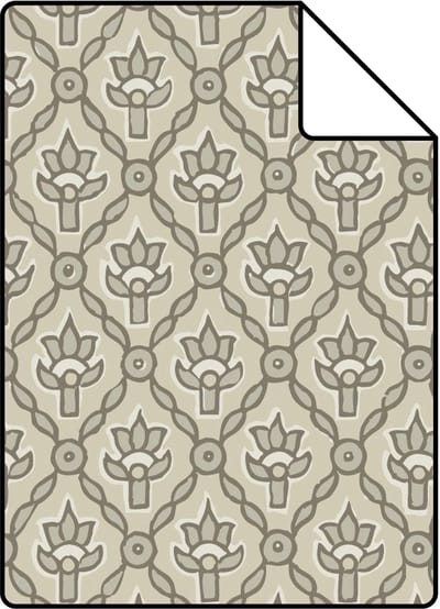 Proefstaal ESTAhome behang vintage bloemen grijs - 26.5 x 21 cm - 132012-S