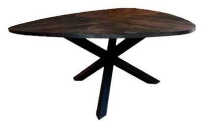 Tower Living Eettafel Trivero - Driehoek Zwart Hout - 150x150x78cm