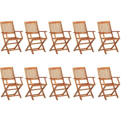 vidaXL - 11-delige - Tuinset - 220x90x75 - cm - massief - acaciahout