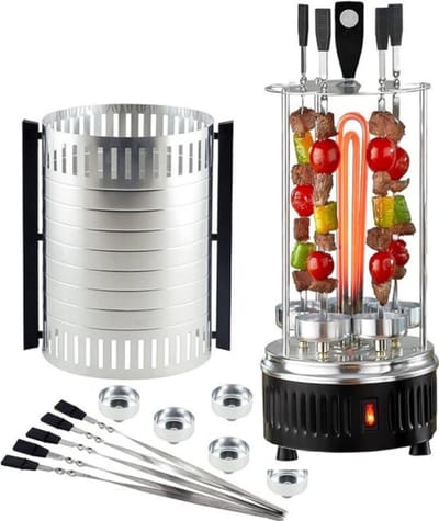 Thuys - Elektrische Kebab Tafelgrill 900W – Döner en Gyros Thuis, Aluminium Behuizing, voor Feestjes en Familieavonden