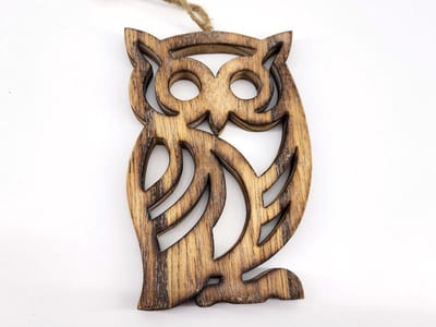 Woodart Houten Uil Hanger – 21x14 cm – Natural – Uil Wanddecoratie – Houten Decoratie – Dieren Decoratie