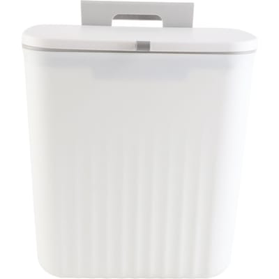 Muurprullenbak met grote capaciteit, kleine prullenbak om op te hangen, afvalbak met deksel voor de badkamer white