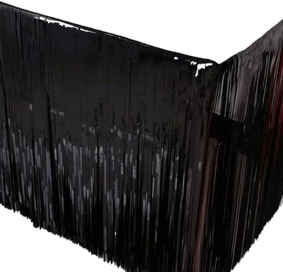 Tafelrokken Kwastje - Tafeldecoratie Regen Klatergoud - Feestelijke Decoratie - Duurzaam Materiaal - 275 cm - Zwart