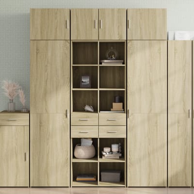 vidaXL - Hoge - kast - 70x42,5x185 - cm - bewerkt - hout - sonoma - eikenkleurig