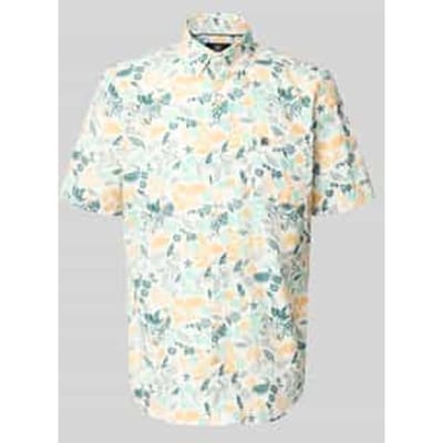 LERROS Overhemd met korte mouwen en sportieve button-downkraag , Maat: M , Kleur: DULL PEACH , 76% katoen, 24% polyester