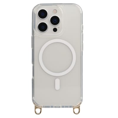 Selencia Hoesje - Geschikt voor Apple iPhone 16 Pro - Rivièra Transparante Backcover geschikt voor MagSafe en afneembare haakjes - Transparant