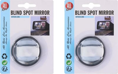 All Ride Dodehoek spiegel auto/motor - 2x - klein rond - D10 cm - caravan/aanhanger - buitenspiegel - op te plakken