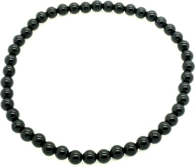 edelstenen Onyx armband - 4 mm maat 18 - zwart - tegen stress