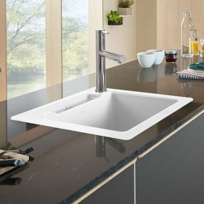 Villeroy & Boch Siluet 50 S Flat inset sink, drain with manual override, reversible 33451FR1