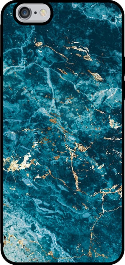 Smartphonica Telefoonhoesje voor iPhone 6/6s met marmer opdruk - TPU backcover case marble design - Blauw geschikt voor iPhone 6/6s
