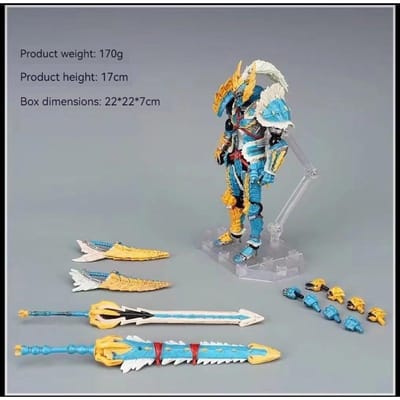 17CM MonsterHunter Lioleus Zinogre Figurine d'Action Articulée Kit de Figurine Mécha Ornement de Bureau Statuette Jouets Cadeau de Collection pour Garçon