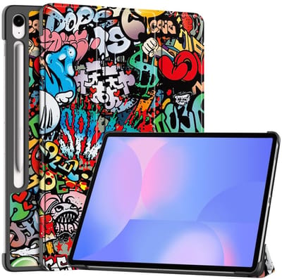 Coverup Tablethoes geschikt voor Samsung Galaxy Tab S10 FE Plus Hoesje - Tri-Fold Book Case met Wake/Sleep - Graffiti