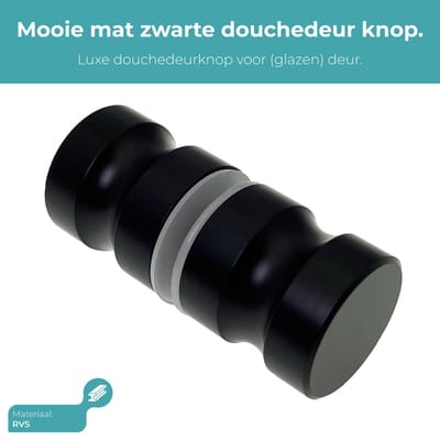 Glas Douchedeur Handgreep Kierr® Grasp Zwart RVS - Ronde Douchedeurknop - Glas Douchedeur Handgreep deur knop - Badkameraccessoire Montagemateriaal