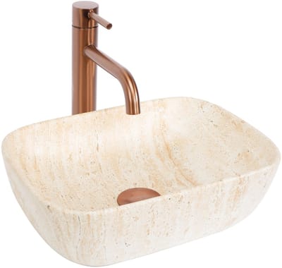 Rea Belinda Mini Opzetwastafel Beige 40X35X13Cm