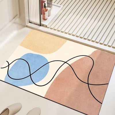 Cartoon Huis Entree Badkamer Badkamer Vloermat Toilet Toilet Toiletdeur Absorberende Antislipmat 40*60cm