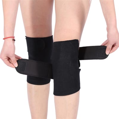 1 paar kniebeschermende banden, verstelbare elastische kniebrace met klittenband voor hardlopen brown