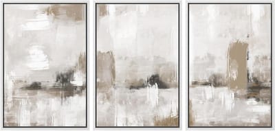 Canvas Muurkunst Set - Abstracte Decoratie - Woonkamer Decoreren - Hoge Resolutie Print - 3x 16x24 inch - Pastel Grunge