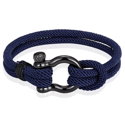 Nautische heren armband Paracord Edelstaal Anker Navy-21cm