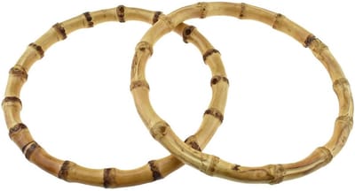 Handtas handvat - Ronde houten ringhouder - 5,5 inch binnendiameter - Stevig - Past op de vinger - Geen ruwe plekken - Hout voor DIY strand-zomertas - 2 stuks - Gemaakt van bamboe