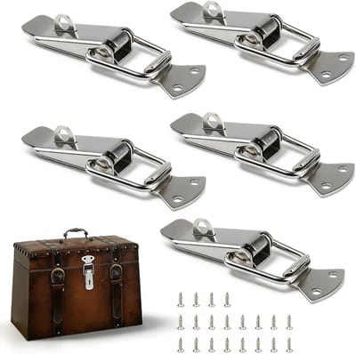 Set van 5 Spanning Klemmen met Schroeven van RVS voor Kasten, Gereedschapskisten en Deuren met 5 mm Sleutelgat Slot