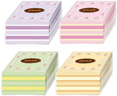 Stick’n Sticky Notes Taart - 4 Pack - Zelfklevend Papier - 76x76mm - 350 Memoblaadjes