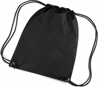2x stuks zwarte nylon gymtassen/ gymtasjes met rijgkoord  zwart