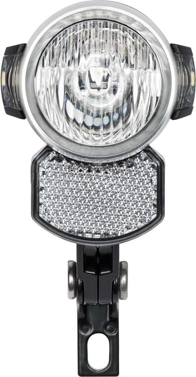 AXA Blueline 50 T Fietskoplamp – LED Voorlicht – 50 Lux – Dynamo – Auto On Sensor – Steady Functie – 70 m Lichtbeeld – 4.000 m Zichtbaarheid – Clear Lens Technology