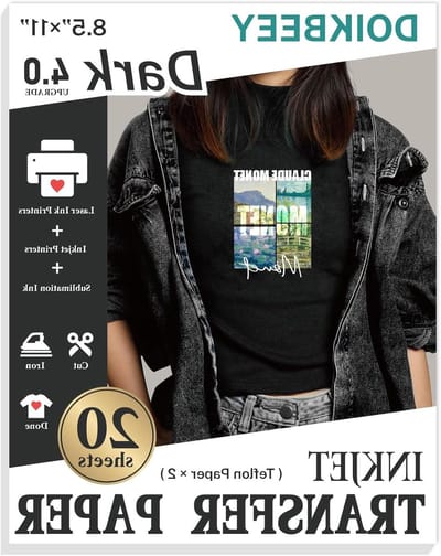 Transferpapier voor T-shirts - Strijkpapier Vinyl - Kleding Personaliseren - Voor Donkere Stoffen - 216 x 279 cm - Donker
