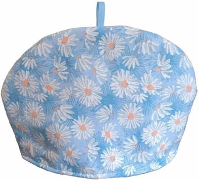 Natuurlijke Katoenen Theepot Warmers, Vintage Theekannen Beschermhoezen, Geïsoleerde Theedoeken voor Keuken en Restaurant (Blauwe Madelief)