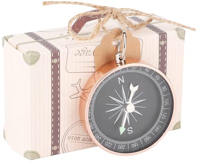 Allecto - Bruiloft Geschenkdoos - Snoepdozen - Elegante Stijl - Goud/Roze Goud - Mini Koffer Ontwerp - Reizen - Huwelijksgunsten