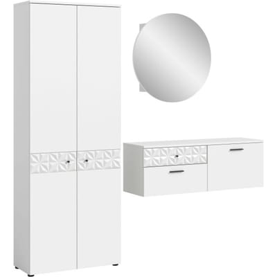 Prisma kledingkastcombinatie wit melamine wit hoogglans MDF TZ - 34x195x192cm