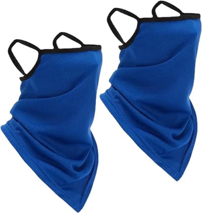 Koelende Bandana Gesichtsmaske in Blauw voor Zomerbescherming, Ademend Halstuch voor Fietsen, Wandelen en Motor rijden