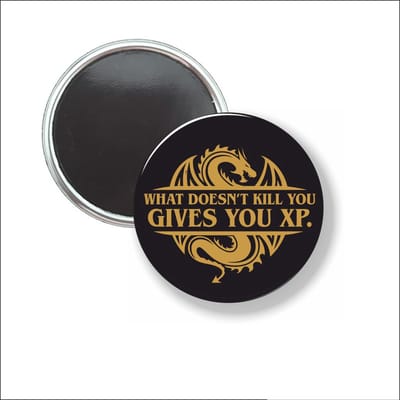 Button Met Magneet 58 MM - What Doesnt Kill You Give You XP - NIET VOOR KLEDING