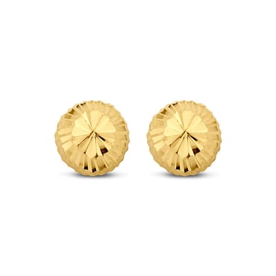 New Bling 9NBG-0003 – 14 Karaat Gouden Oorbellen Dames – Facet Oorknopjes 5 mm – Cadeau
