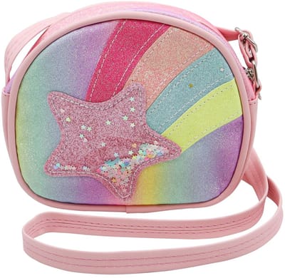 Dailygoods - Mooie schoudertas voor meisjes, regenboog, kleine tas met verstelbare riem, schoudertas voor meisjes, crossbody tas, cadeau voor Kerstmis, verjaardag voor kinderen van 3 tot 10 jaar (16 x 14 x 5 cm)