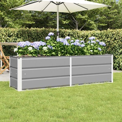 vidaXL - Plantenbak - Lichtgrijs - 160 - x - 40 - x - 45 - cm - Staal