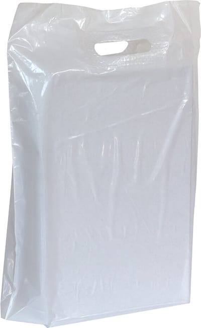 250x Plastic tassen 37x44+2x4cm Wit