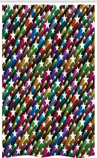 ABAKUHAUS Douchgordijn Ster – 120x180 cm – Meerkleurig, Waterafstotend