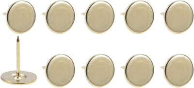 100 Stuks Beklede Spijkers (16 x 20 x 1,5 mm), IJzeren Platte Kop Spijkers voor Meubels, Decoratie en Klussen in Huis, Gouden Kleur