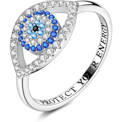 Nieuw   KoperBescherming Boze Oog Ring Voor Vrouwen Reizen Feest Dagelijks Fijne Sieraden Accessoires Cadeau 8 gray