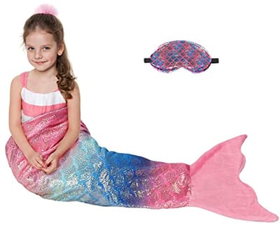 Zeemeermindeken voor Kinderen - Knuffeldeken, Slaapzak en Fleecedeken voor alle Seizoenen, 155 x 48 cm