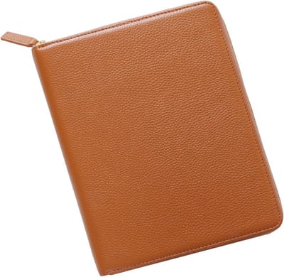 Leren A6 Notitieboek Hoes met Ritssluiting en Pennenlus voor Hobonichi en Stalogy