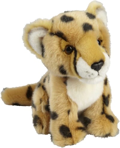 Ravensden Pluche knuffel dieren - Cheetah/Jachtluipaard - wilde dieren thema - 18 cm
