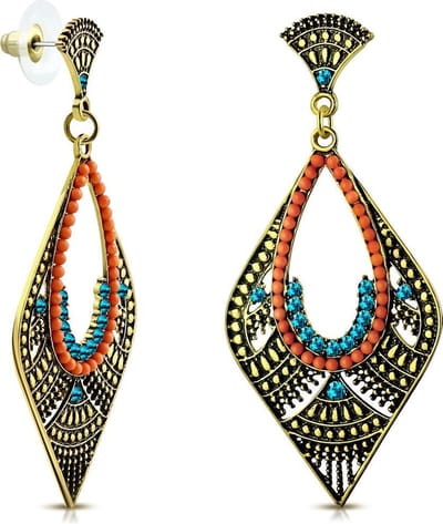 Montebello Oorbellen Vintage FEF318 - Bijoux - Boheems - 60x40mm