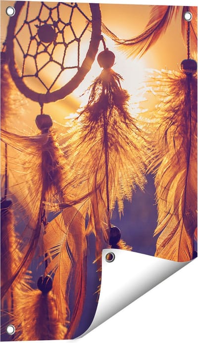 Gards Tuinposter Amulet van de Indianen - Symbool - Ketting - 40x60 cm - Tuindoek - Tuindecoratie - Wanddecoratie buiten - Tuinschilderij